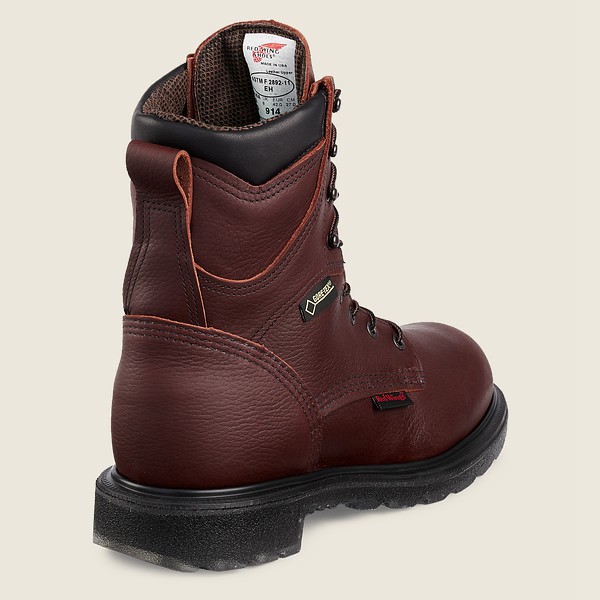 Red Wing Mens Work Boots - Supersole® 2.0 - 8-inch Waterproof Soft Toe - Burgundy - CYR375064